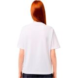 Lacoste - T-shirt - Wit - Katoen - Geribbelde Kraag