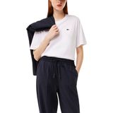 Lacoste - T-shirt - Wit - Katoen - Geribbelde Kraag