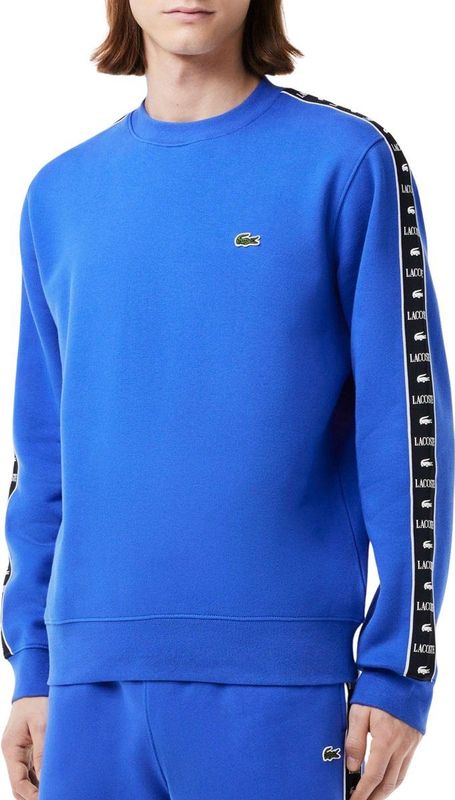 Lacoste - Logo Stripe Jogger Sweatshirt - Blauw - Heren