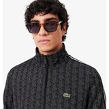 LACOSTE - Sweater - Zwart - Polyester - Met Rits en Opstaande Kraag