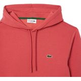 Lacoste - Bio Cotton Fleece - Hoodie - Donkergroen - Regular Fit, Vaste Capuchon, Kangoeroezak