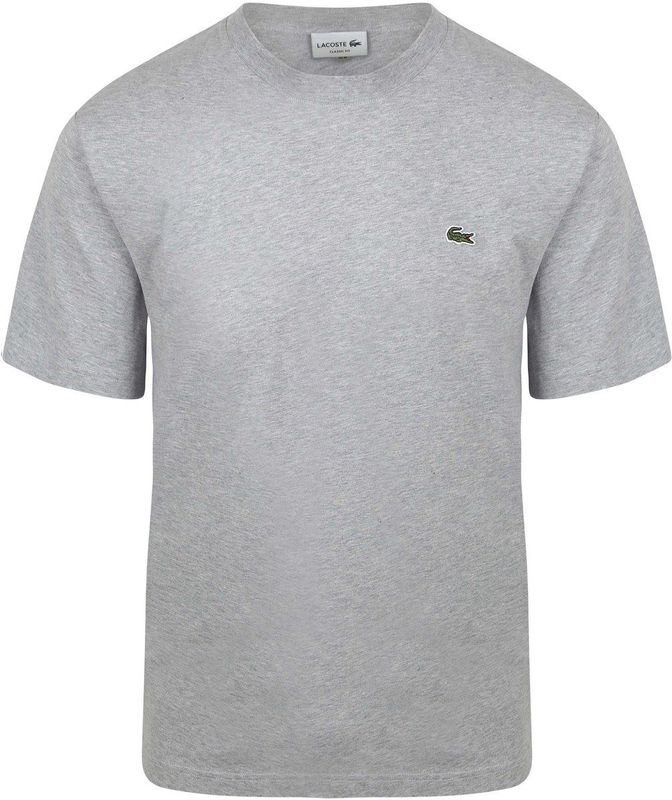 Lacoste - T-Shirt - Grijs - 100% Katoen - Geborduurd Logo