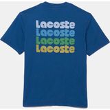 Lacoste - TH7544 - T-shirt - Blauw - Organisch Katoen - Ronde Hals