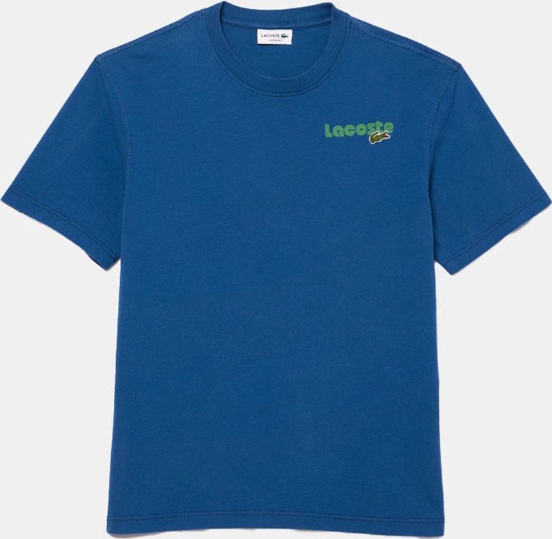 Lacoste - TH7544 - T-shirt - Blauw - Organisch Katoen - Ronde Hals