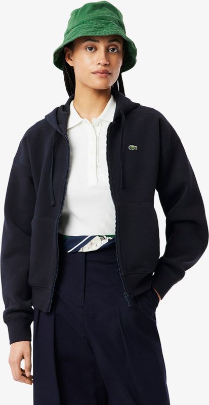 Lacoste - Hooded Sweatshirt - Blauw - Dubbelzijdig Piqué Materiaal