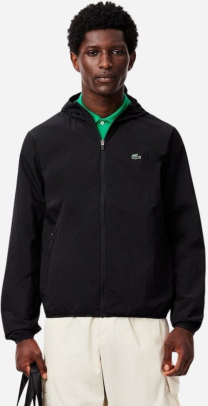 Lacoste Woven Full Zip Jacket - Zwart- Heren, Zwart