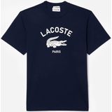 Lacoste - T-shirt - Marineblauw - Katoen - Korte Mouwen