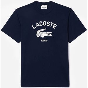 Lacoste - T-shirt - Marineblauw - Katoen - Korte Mouwen