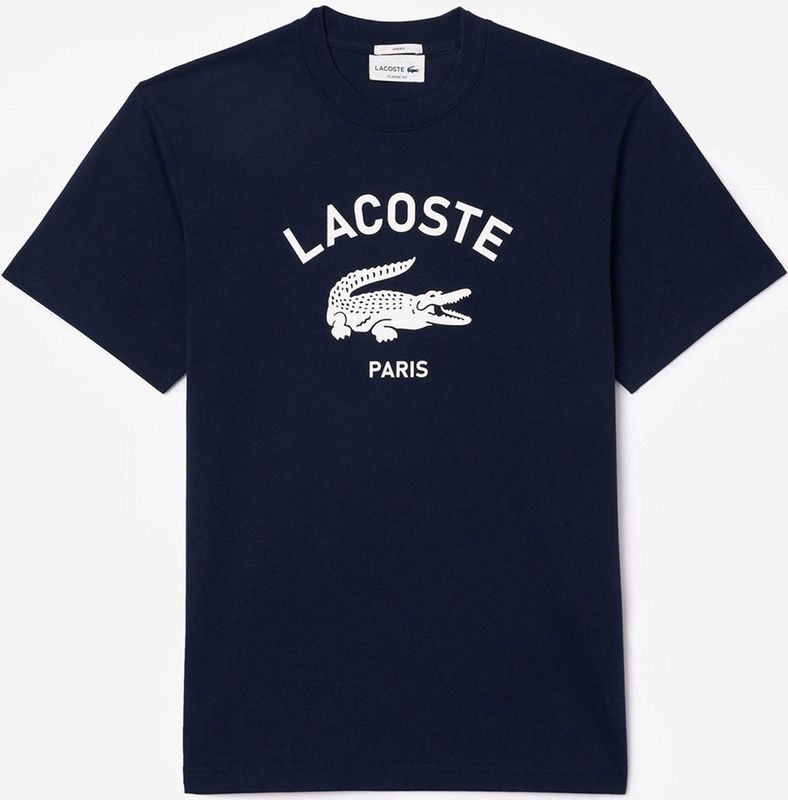 Lacoste - T-shirt - Marineblauw - Katoen - Korte Mouwen
