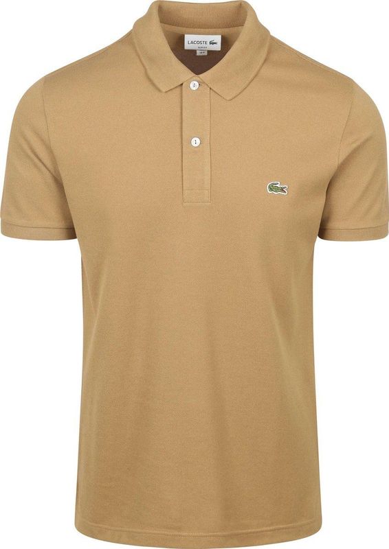 Lacoste Slim Fit polo, cookie lichtbruin