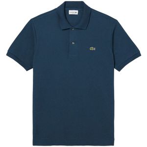 Lacoste - Polo Shirt Minimalistisch Logo - Heren - Blauw - Katoen Piqué