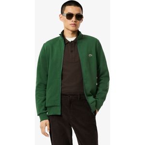 Lacoste - Hoge Hals Rits Sweater - Groen - Katoen