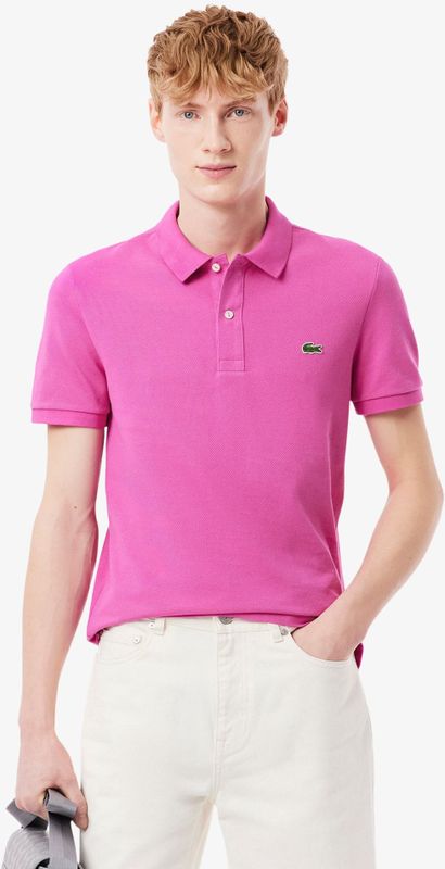 Lacoste Slim Fit polo, malva fuchsia roze