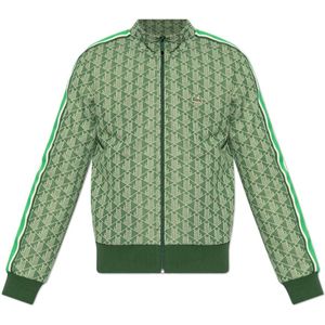 LACOSTE Sweatjack met Logobadge in Materiaalmix voor Heren