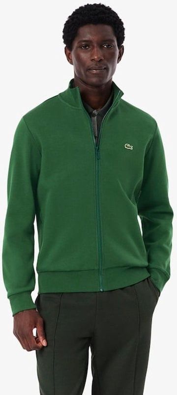 Lacoste - Hoge Hals Rits Sweater - Groen - Katoen