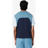 Heren Lacoste Katoen Jersey Colour Block T-shirt in marineblauw