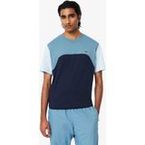 Men's Lacoste Cotton Jersey Colour Block T-Shirt in Navy