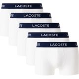 Lacoste - Stretchcotton Trunk - Boxershorts - Wit - Donkerblauw - 5-pack