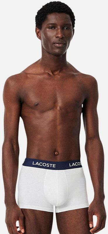 Lacoste - Stretchcotton Trunk - Boxershorts - Wit - Donkerblauw - 5-pack