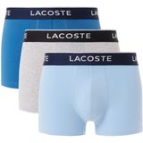 LACOSTE - Boxershorts - Blauw - Grijs - Lichtblauw - Katoen - Set van 3