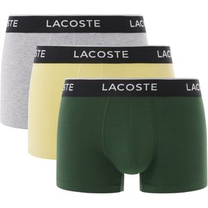 Lacoste Heren Boxershorts Classic Trunks Groen/Geel/Grijs 3-Pack - Maat M