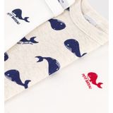 Petit Bateau - Set van 3 Rompertjes - Wit - Katoen - Korte Mouwen