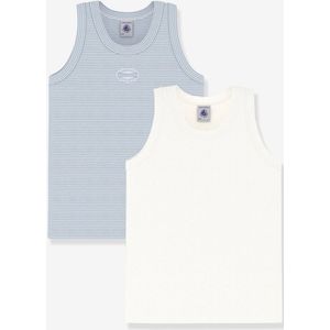 PETIT BATEAU - Set van 2 - Katoenen Tanktops - Wit