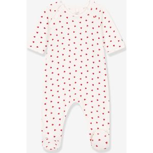 Babysweater van velours met hartjes PETIT BATEAU wit