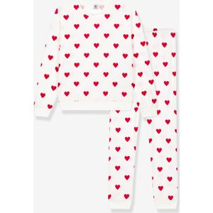 Petit Bateau - Pyjama - Rood/Wit - Katoen - Hartenprint
