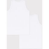 PETIT BATEAU - Set van 2 Singlets - Wit - Katoen