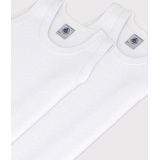PETIT BATEAU - Set van 2 Singlets - Wit - Katoen