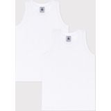 PETIT BATEAU - Set van 2 Singlets - Wit - Katoen