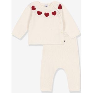 Petit Bateau - Tricot Set - Ecru - Cardigan en Broek - Unisex