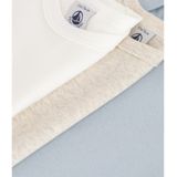 PETIT BATEAU - Set van 3 Effen Body's - Wit - Katoen - Korte Mouwen