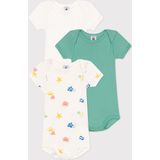 Petit Bateau - Rompertjes - Multi - Set van 3 - Amerikaanse Halslijn - Korte Mouwen