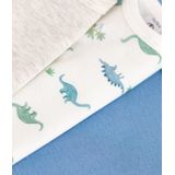 Petit Bateau - Rompertjes - Multi - Katoen - Set van 3 met Dinoprint