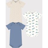 Petit Bateau - Rompertjes - Multi - Katoen - Set van 3 met Dinoprint