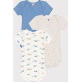 Petit Bateau - Rompertjes - Multi - Katoen - Set van 3 met Dinoprint