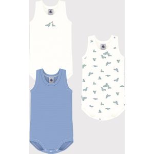 Petit Bateau - Rompertjes - Wit - Biologisch Katoen - Set van 3