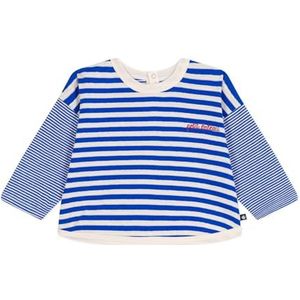 PETIT BATEAU - T-shirt - Blauw - Katoen - Lange Mouwen