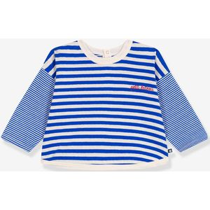 PETIT BATEAU - T-shirt - Blauw - Katoen - Lange Mouwen