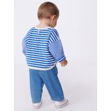 PETIT BATEAU - T-shirt - Blauw - Katoen - Lange Mouwen