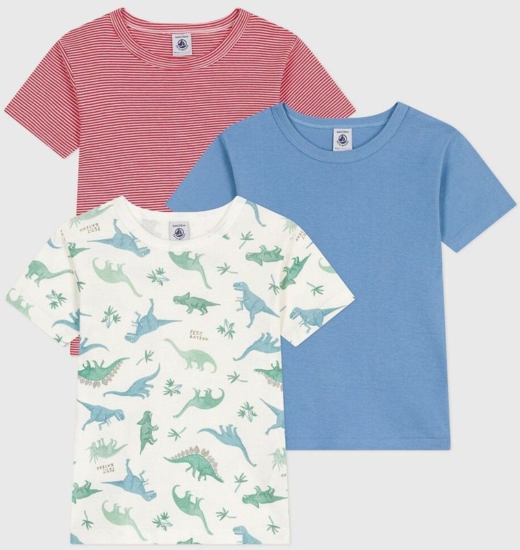 Petit Bateau - T-shirt - Multicolour - 3 Stuks - Jongens