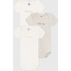 Petit Bateau Baby Us Rompertjes met korte mouwen (Pack van 3), Variant 1, 3 maanden