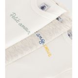 PETIT BATEAU - Rompertjes - Wit/beige - Katoen - Set van 3