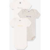 PETIT BATEAU - Rompertjes - Wit/beige - Katoen - Set van 3