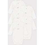 Petit Bateau - Rompertje - Wit - Set van 5 - Lange Mouwen