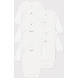 Petit Bateau - Rompertje - Wit - Set van 5 - Lange Mouwen