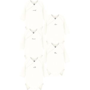 Petit Bateau - Rompertjes - Wit - Set van 5 - Lange Mouwen