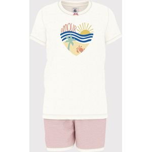 Petit Bateau - A0d6s - Pyjama - Wit/Roze - Katoen - 4 Jaar